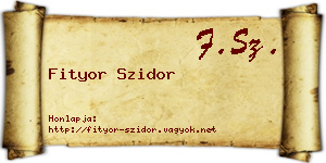 Fityor Szidor névjegykártya